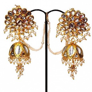 Awadhi kundan Jumkhi Earring for women